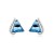 Platinum plated sky blue swiss CZ diamond fancy big triangle earrings