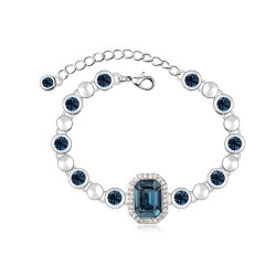 Premium quality platinum plated stylish Blue swiss CZ diamonds bracelet