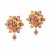 Premium Quality Yellow Gold plated flower swiss CZ diamonds earrings (Traditional Style)