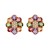 Top quality fashion jewellery rose gold plated multicolor cubic zircon oval shaped earrings