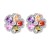 High quality platinum plated stylish multicolor swiss CZ diamonds big flower earring