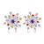 High quality platinum plated stylish multicolor swiss CZ diamonds shinning star earring