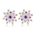 High quality platinum plated stylish multicolor swiss CZ diamonds shinning star earring