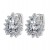 High quality platinum plated with white swiss CZ diamonds delicate stud leaf earrings