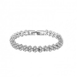 High quality platinum plated with white swiss CZ diamonds modern bracelet
