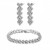 High quality platinum plated with white swiss CZ diamonds modern bracelet and earrings