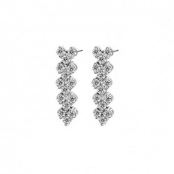 High quality platinum plated with white swiss CZ diamonds modern drop earrings
