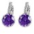 Platinum plated with purple round crystal cute earrings 