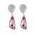 Premium quality platinum plated pink and white SWAROVSKI ELEMENT long earrings