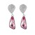Premium quality platinum plated pink and white SWAROVSKI ELEMENT long earrings