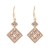 Premium quality rose gold plated with golden swiss CZ diamonds cute square drop earrings