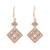 Premium quality rose gold plated with golden swiss CZ diamonds cute square drop earrings