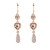 Premium quality Rose gold plated with golden swiss CZ diamonds peacock long drop earrings