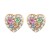 Premium quality Rose gold plated with multicolor swiss CZ diamonds cute heart earrings