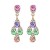 Premium quality rose  gold plated with multicolor swiss CZ diamonds rainbow earrings