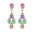 Premium quality rose  gold plated with multicolor swiss CZ diamonds rainbow earrings