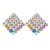 Premium quality rose gold plated with multicolor swiss CZ diamonds square earrings
