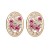 Premium quality rose gold plated with pink and white swiss CZ diamonds oval earrings