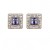 Premium quality rose gold plated with purple and white swiss CZ diamonds love square earrings