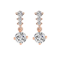 Premium quality Rose gold plated with white swiss CZ diamonds lovely drop earrings