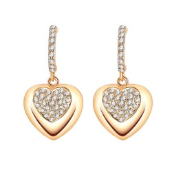 Premium quality Yellow gold plated with white swiss CZ diamonds lovely heart earrings
