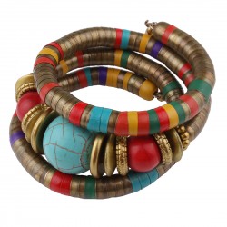Multicolor  tibetan beads bracelet
