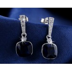 Real platinum plated white american diamond earrings for women 