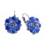 Platinum plated flower shape blue zircon ethnic earrings set