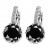 Platinum plated with black round crystal cute earrings 