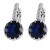Platinum plated with blue round crystal cute earrings 