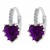 Platinum plated with purple heart shape crystal cute earrings 