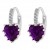 Platinum plated with purple heart shape crystal cute earrings 