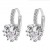 Platinum plated with white heart shape crystal cute earrings 