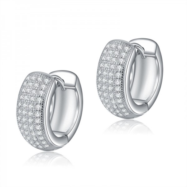 Real platinum plated white american diamond earrings for women 