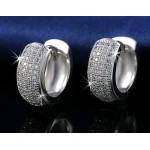 Real platinum plated white american diamond earrings for women 