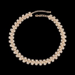 Premium quality Yellow Gold plated luxury necklace with glittering swiss CZ diamonds studded