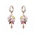 Premium quality Yellow gold plated multicolor Swiss CZ diamond divine leaf earrings