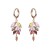Premium quality Yellow gold plated multicolor Swiss CZ diamond divine leaf earrings