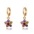 Premium quality Yellow gold plated multicolor Swiss CZ diamond drop flower earrings