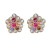 Premium quality Yellow gold plated with multicolor swiss CZ diamonds flower studs earrings